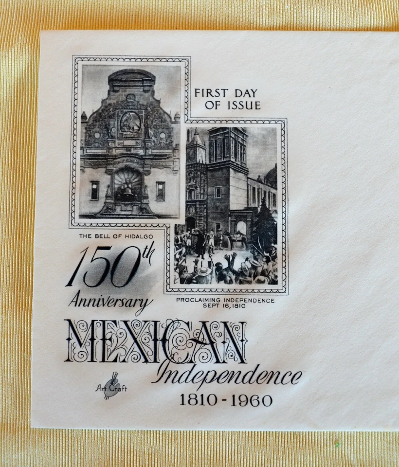 VTG Artcraft 1960 US Postage 4c FDC 150th Anniversary Mexican Independence  - Image 3 of 4
