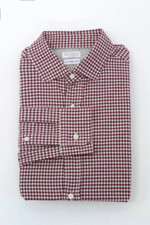NWT 895 Brunello Cucinelli Slim Fit Gingham Flannel Button-Down Shirt S A232