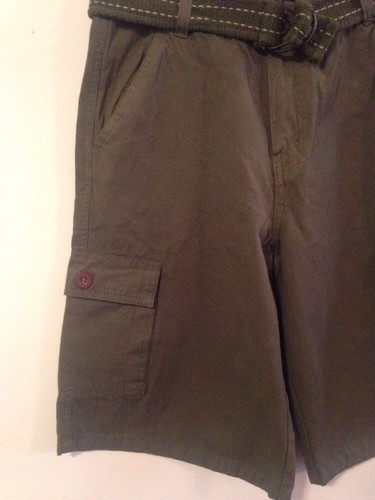New American Hawk Army Green Boy's Belted Cargo Shorts Size "18" - Picture 5 of 8
