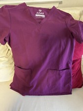 Adar Addition Scrubs For Women - Modern V-Neck Scrub Top Sz XXS color Wine