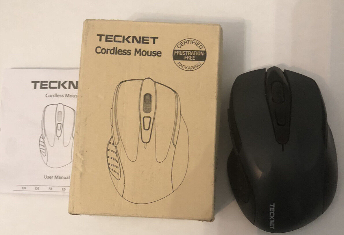 Tecknet Cordless Bluetooth Wireless Optical Black Computer Mouse Model BM307