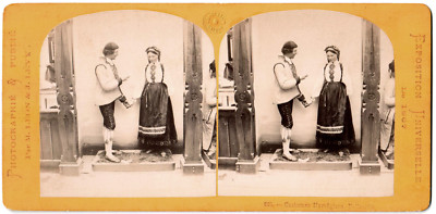 Weltausstellung 1867.Norwegische Kostüme.Dalikarta.Stereofoto.L.Lévy.