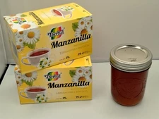 UN CUARTO DE MIEL 2 CAJAS  THERBAL TEA INFUSION  50  BAGS -  TE DE MANZANILLA