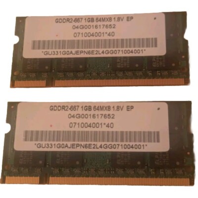 2x 1GB ELPIDA GDDR2 RAM 64MX8 1.8V EP ELPIDA GDDR2-667 1GB MEMORY 