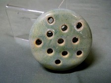 Vintage Weller Pottery Flower frog Light green 11 holes 4" Diameter