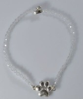 Armband Orma Pfote Pfote Doppelt Hart Steine Quarz Hyaline Silber 925 Luce