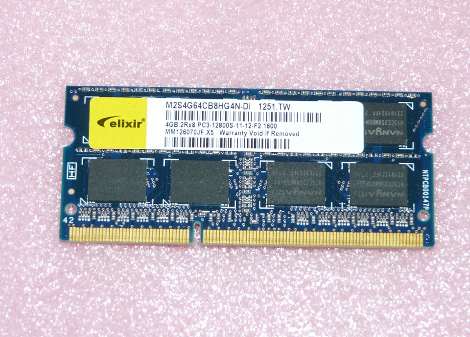 4GB 2Rx8 DDR3 RAM PC3-12800S-11-12-F2.1600 Elixir Notebook Arbeitsspeicher