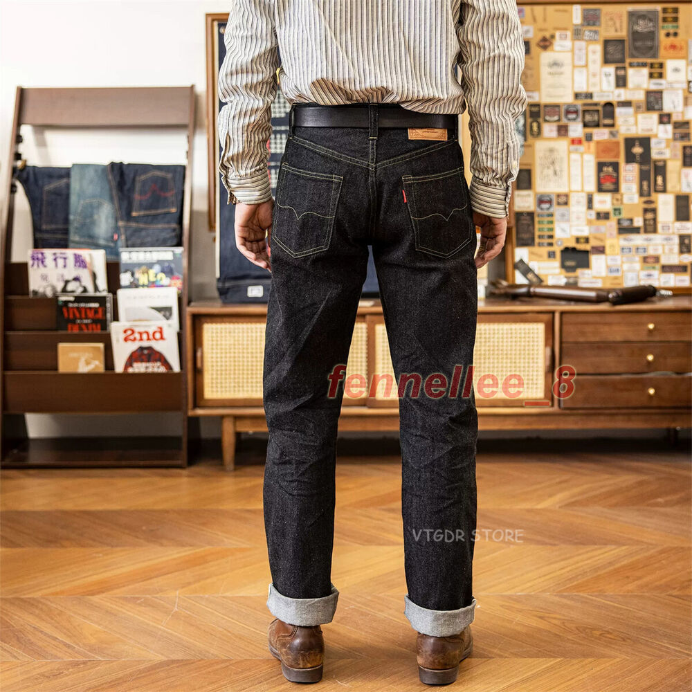 Red Tornado Lot 601B Black Jeans Straight Fit 14.5oz Selvedge