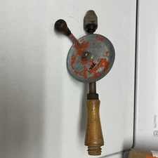 Vintage Hand Crank Drill Missing Cap 11”