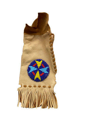 Antique Northern Plains Native American Indian Beaded Bag Pouch OLD