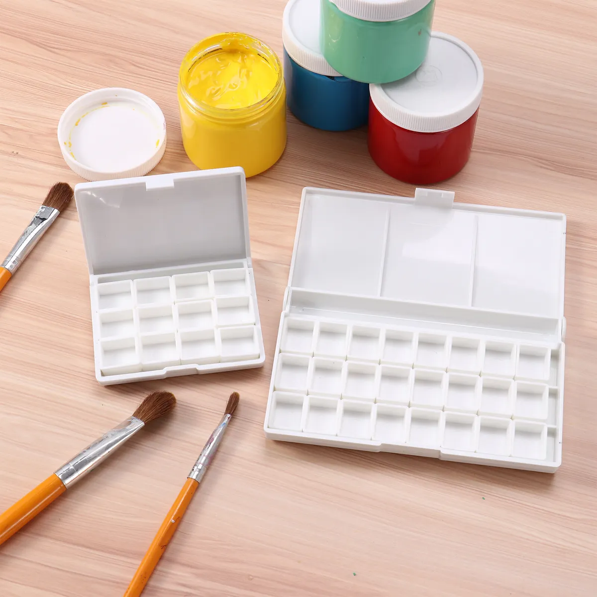 Painting Palette Tray Clip Art Set Of Two Stock Illustration