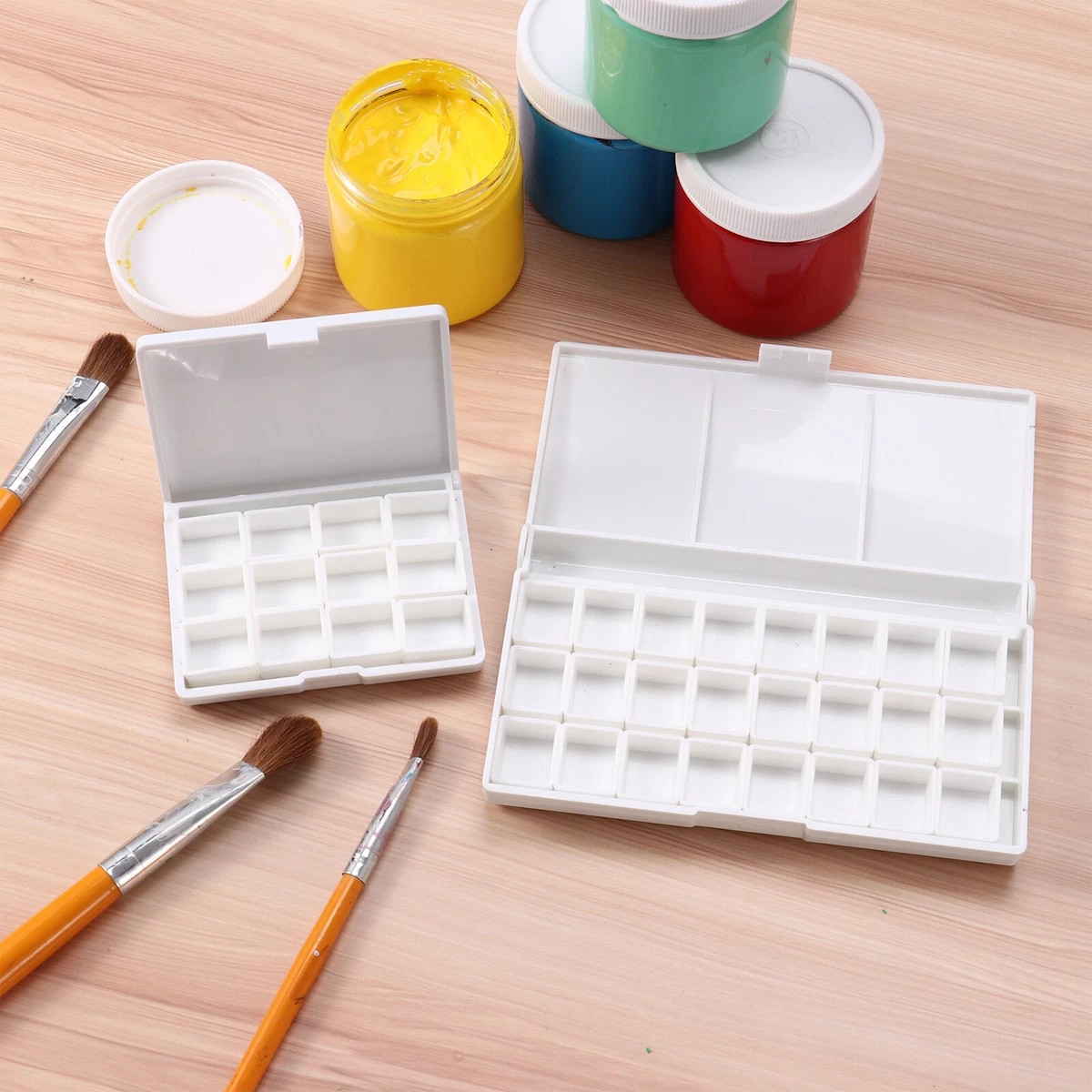 Painting Palette Tray Clip Art Set Of Two Stock Illustration