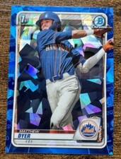 2020 Matthew Dyer 1st Bowman Chrome BLUE SAPPHIRE Cracked Ice Rookie Mets QTY