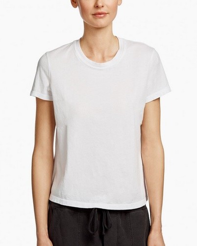 James Perse Women Vintage Little Boy Crewneck T-Shirt White Wash Style WLJ3114 - Picture 1 of 2