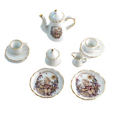Vintage Mini MJ Hummel Tea Pot Set "Spring Basket" Germany dollhouse