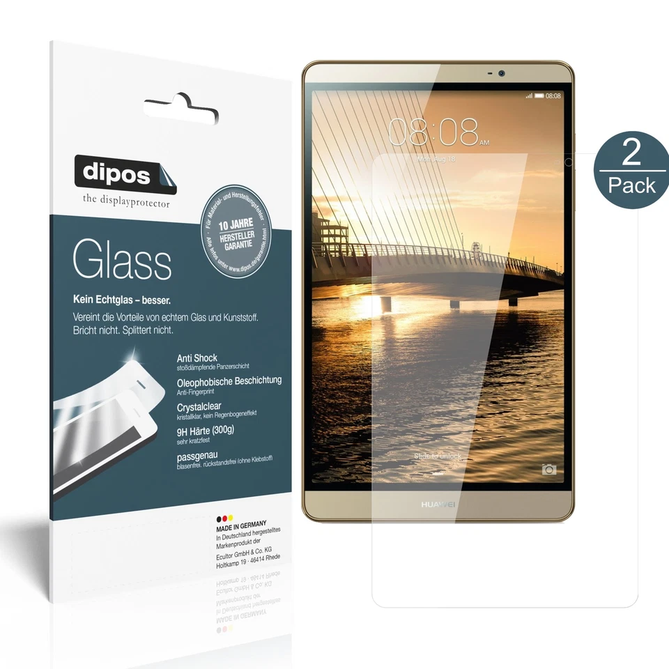 2x Screen Protector for Huawei Mediapad M2 8.0 Flexible Glass 9H dipos - Image 2 of 4