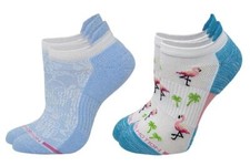 Dr. Motion Women's 2 Pack Animal Design and White Compression Ankle Socks