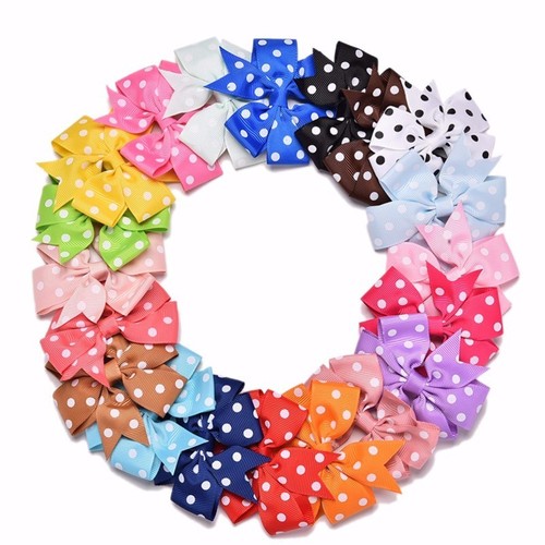 3" 20Pcs Baby Girls Ribbon Boutique Hair Bows Clip For Teens Girls Toddlers - Picture 5 of 11
