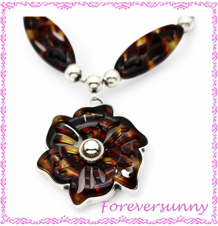 Brighton Shadow Play Flower Statement Pendant Nec… - image 1