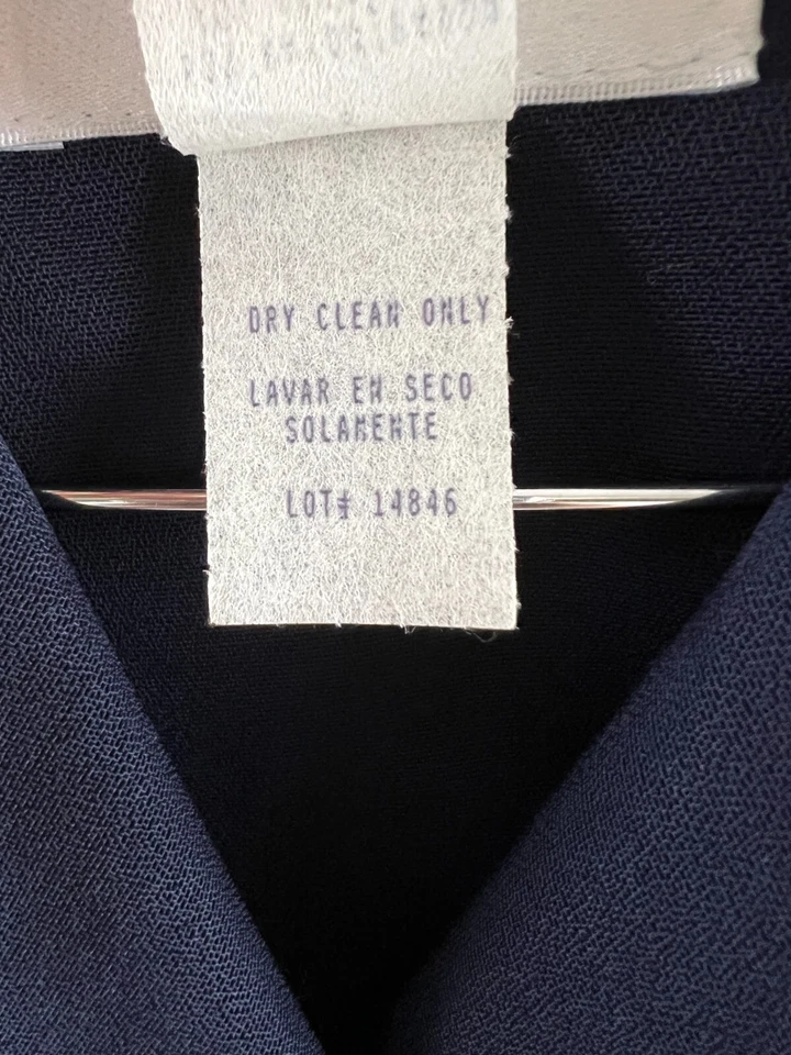 Danny & Nicole Blue|Ivory Dress Collared Button Front Long Dress Women's 8 VTG - Image 3 of 4