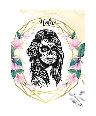 Hola!: College Ruled Paper with a BW gothic girl illustrations on each page| 8.5