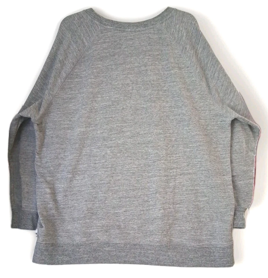 Sudadera Wildfox Pour Favor Mujer XL Gris Suelta Pullover Vino Gráfico Top Foto 3 de 4