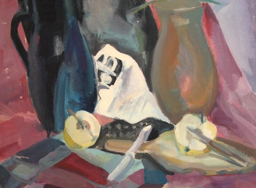 Vintage fauvist still life oil painting - Picture 7 of 12