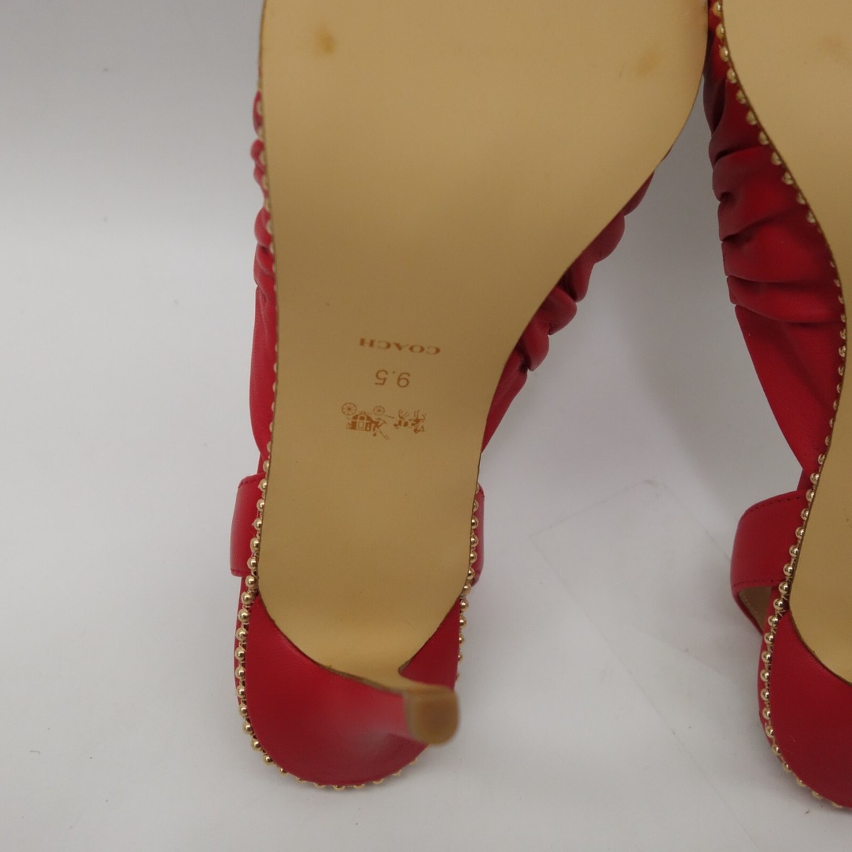 Coach Womens Wionna Candy Apple Leather Stiletto Pump Dress Heels 