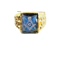 Masonic Freemason Mason ring 18kt yellow gold Unisex Men sizes 7 12  New