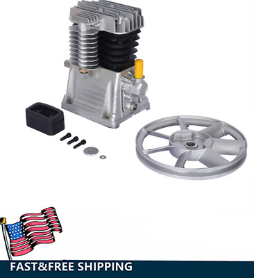 #ad 1.5KW Piston Twin Cylinder Air Compressor Head Pump Aluminum Pump Replacement $132.99
