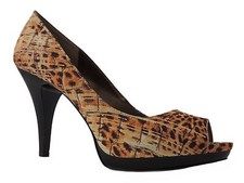 Nine West Women's Danee Open-Toe Pumps Natural Multi Fabric Size 8.5 M