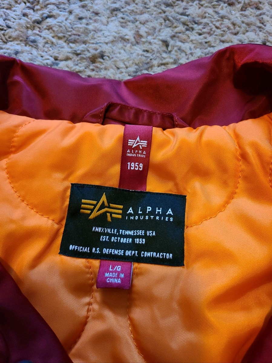 ALPHA INDUSTRIES RED COACHES JACKET QUILTED LINING LOGO