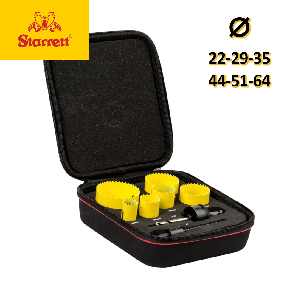 STARRETT 22, 29, 35, 44, 51 & 64 SET GENERICO DI SEGHE A TAZZA BIMETALLIC FA