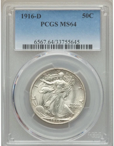 1916-D 50C PCGS MS64 Walking Liberty Half Dollar 33755645