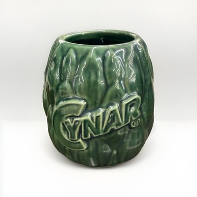 Cynar Ceramic Artichoke Tiki Green Gloss Mug Italian Bitter Aperitif Rum drinks