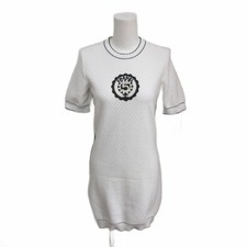 Chanel Cotton Knit Dress White Size 36 Chest 15.0 in Length 33.5 in Short