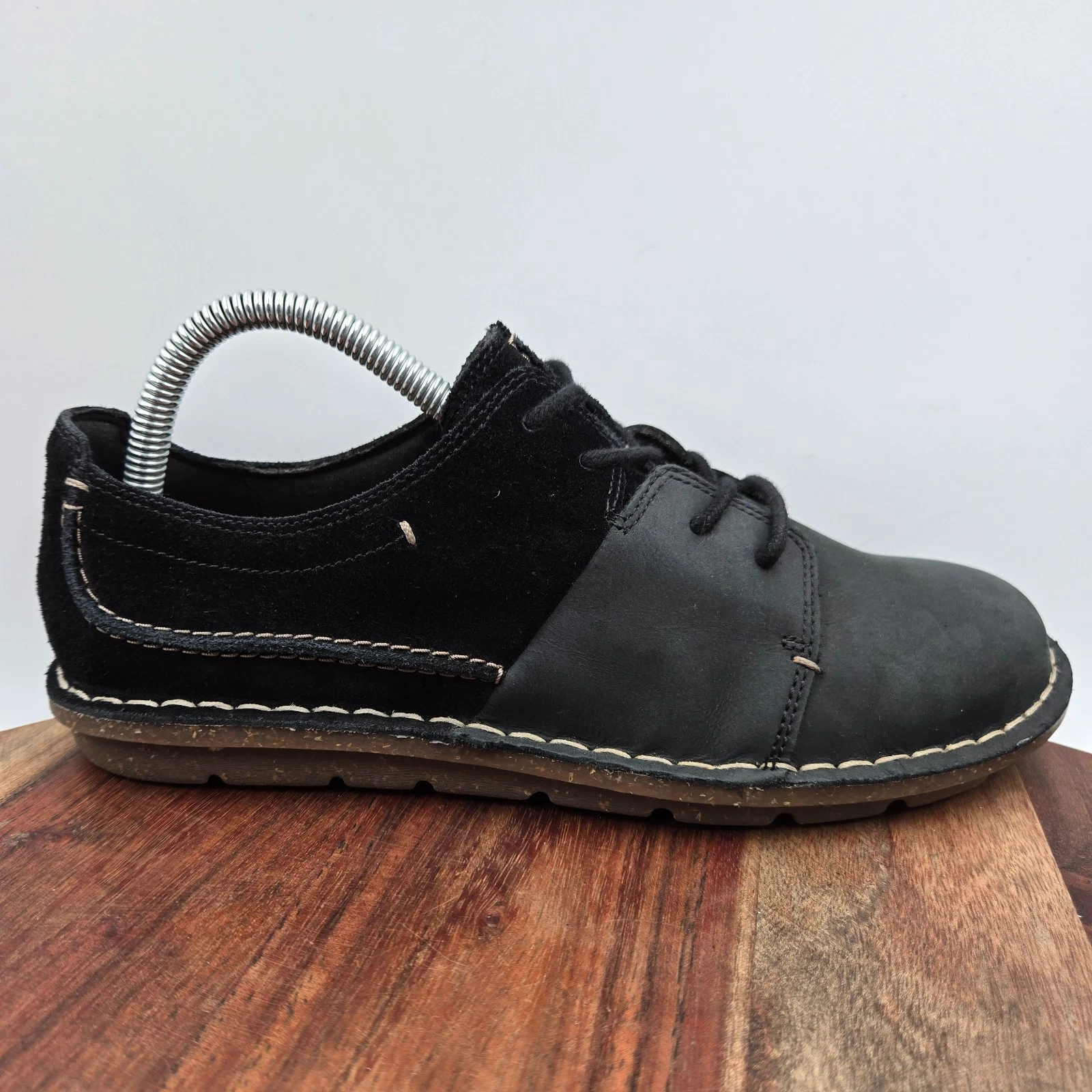 Clarks Tamitha Daisy Scarpe Donna 8M Nero Pelle Comode Oxford Sneakers