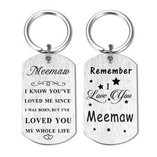 to My Meemaw Gifts for Christmas, Remember I Love You Meemaw Keychain for