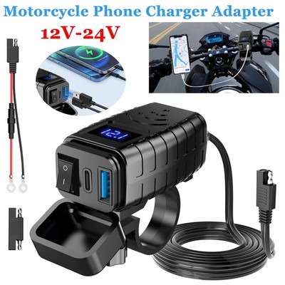 QC 3.0 Motorcycle Dual USB Phone Super Fast Charger Adapter GPS LED Waterproof