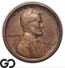 1914-S Lincoln Cent Wheat Penny, Semi-Key Date, XF+