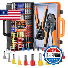 Preciva Ferrule Crimping Tool Kit - Awg 28-5 Hexagonal Ferrule Crimper