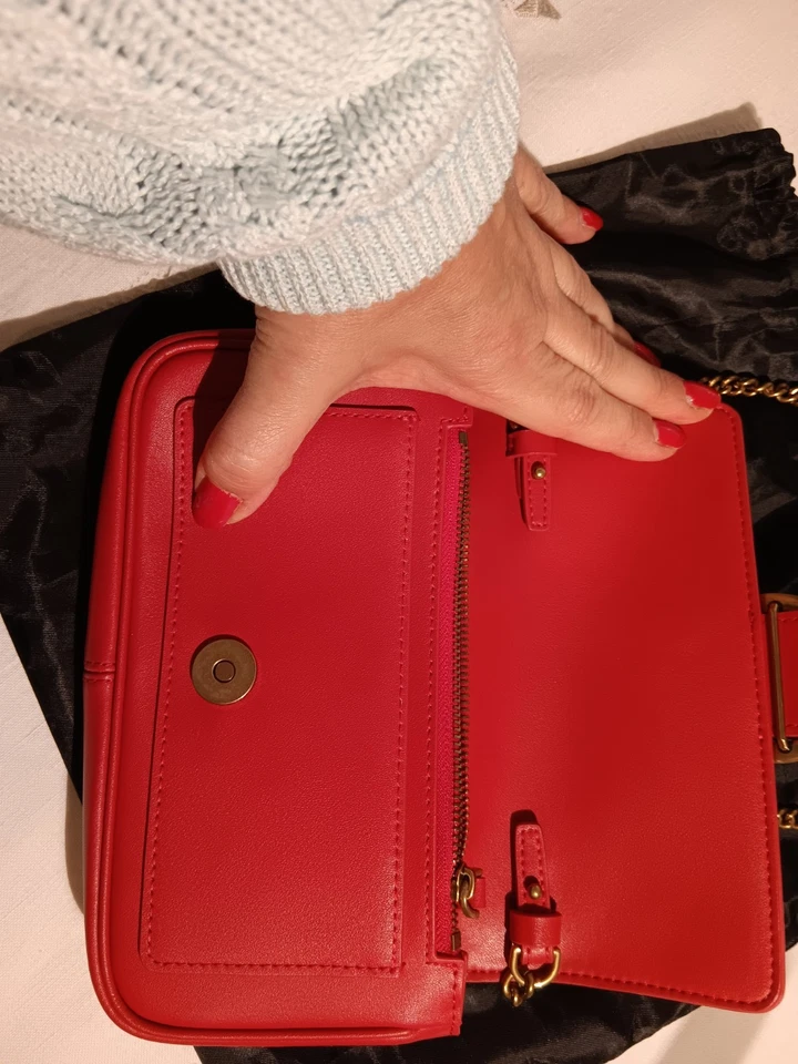 Borsa Love bag Pinko pelle rossa mini come nuova - Immagine 4 di 4