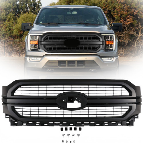 Front Bumper Grille Grill For Ford F-150 F150 2021 2022 2023 ML3Z-8200-KA Primed
