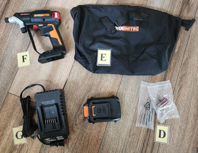 Worx 20v drill or drill parts power share batteries or charger bag (L)