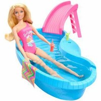 Mattel Barbie Pool Mit Puppe (Blond), HRJ74