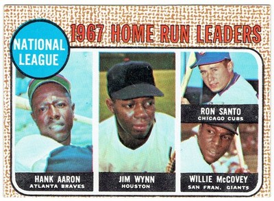 1968 Topps NL HR Leaders Hank Aaron, Willie McCovey, Santo, Wynn #5 - HOF  Clean