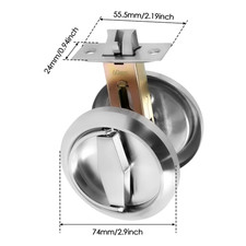 2Pcs/Set round Pocket Door Locks Handle Hardware for Privacy Barn Door and Slidi