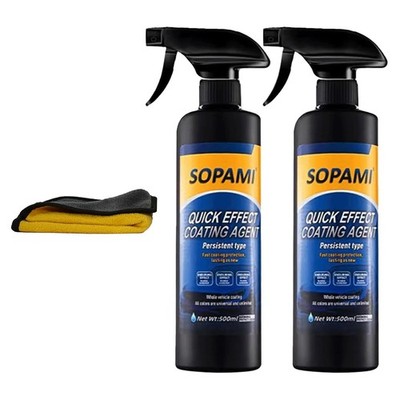 Car Coating Spray - Quick Effect Wax Polish, Scratch Remover  Glass Cleaner