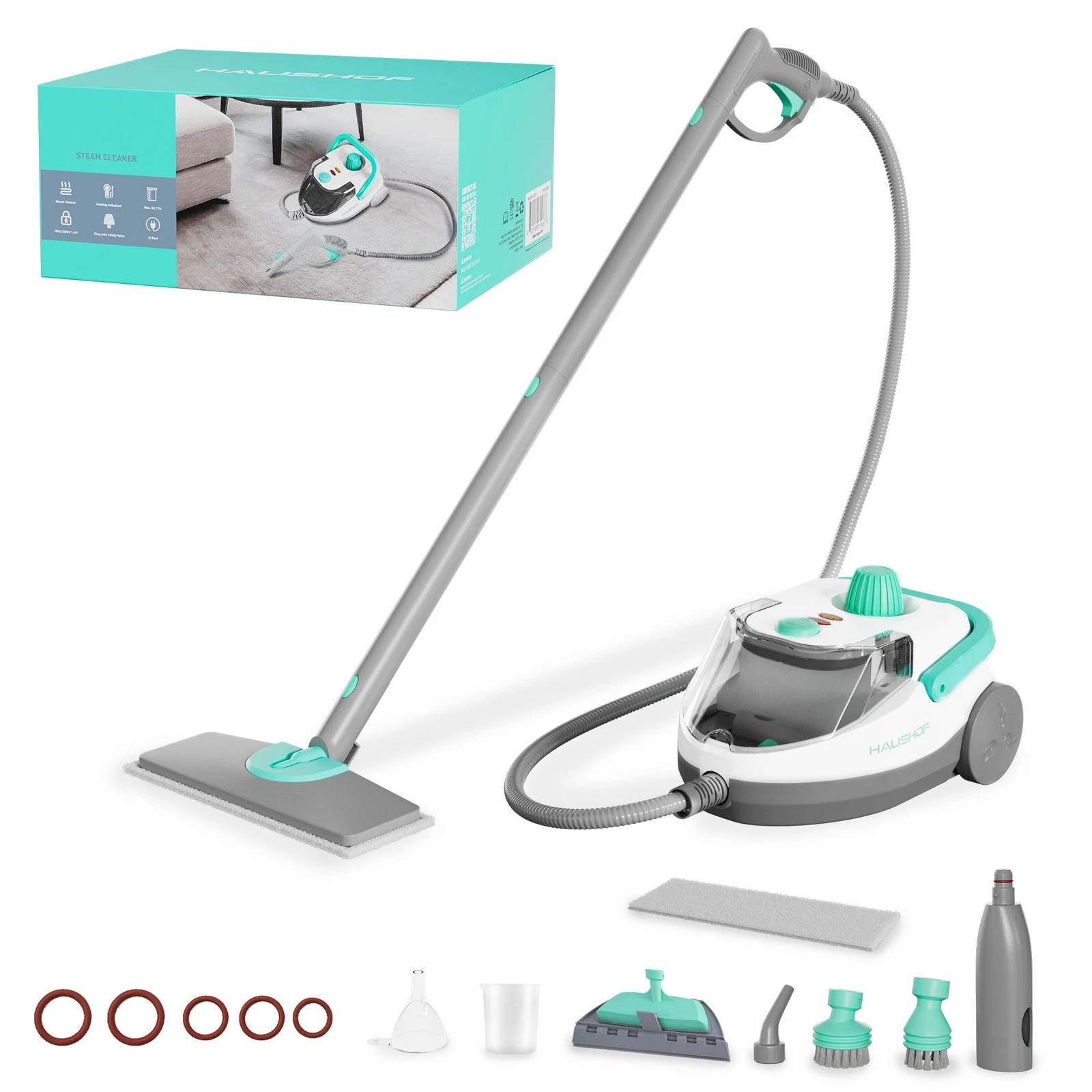 Pressurized Handheld Multi-Surface Steamer Steam Cleaner with 19pcs Cleaning Kit
Opens in a new wind