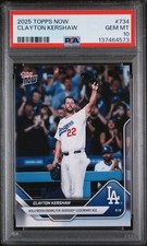 Clayton Kershaw 2025 Topps Now Last Game Baseball Card #734 Graded PSA 10
